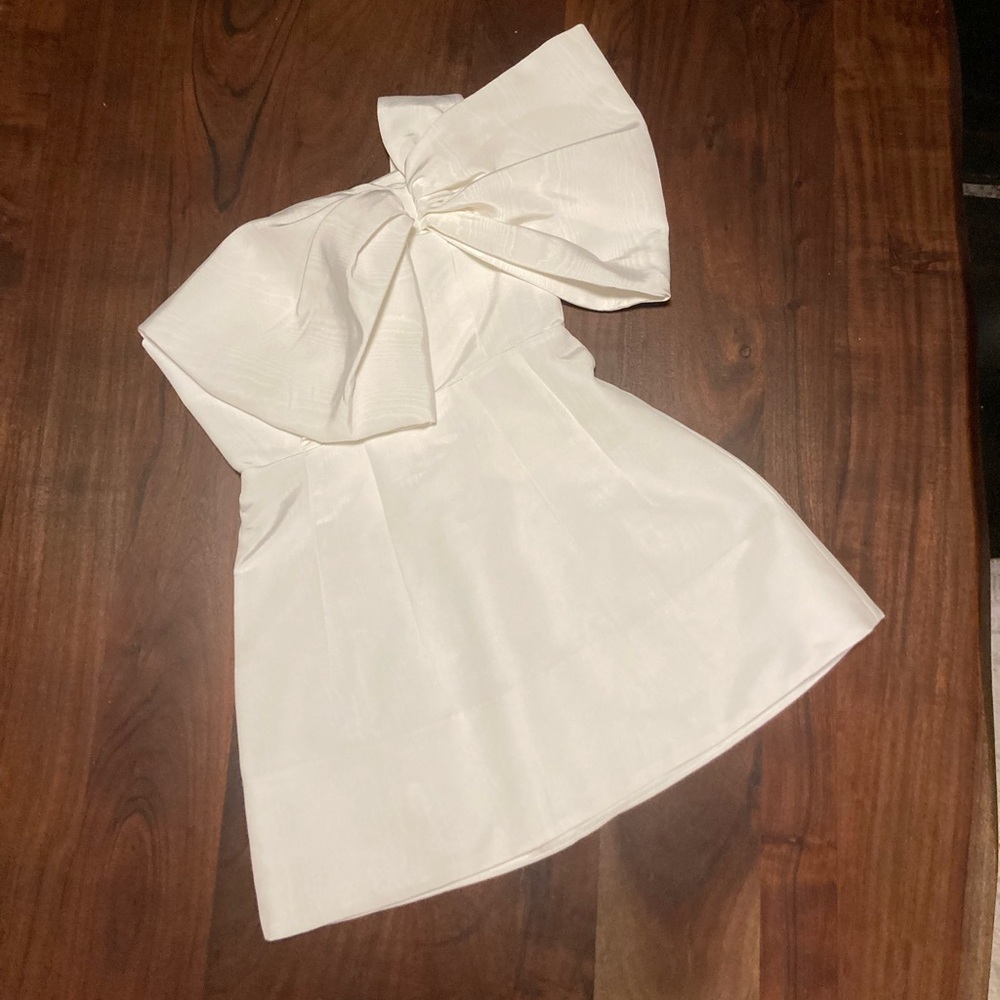 Bardot White Mini Dress with Signature Bow